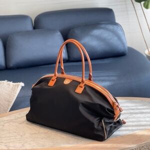 Jemma Jackie 56 Traveler Bag Black With Brown Trim